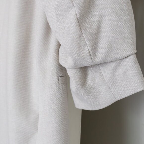 Classic Beige Longline Blazer - Neutral Lightweight Jacket - Picture 4 of 7